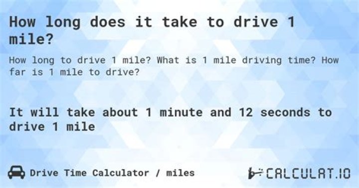 How many hours does it take to drive a mile