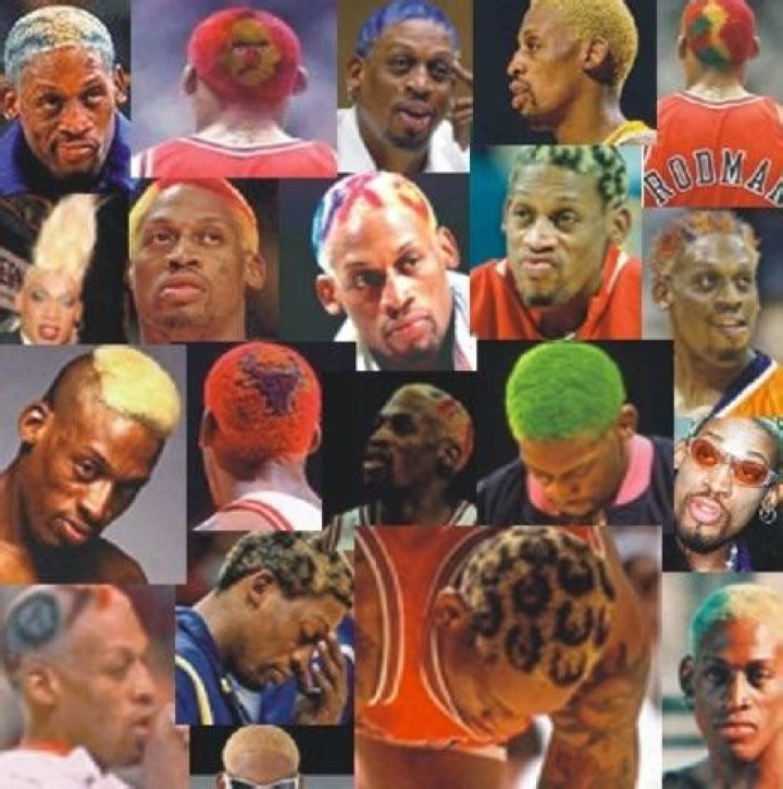 How many times has Dennis Rodman dyed his hair?