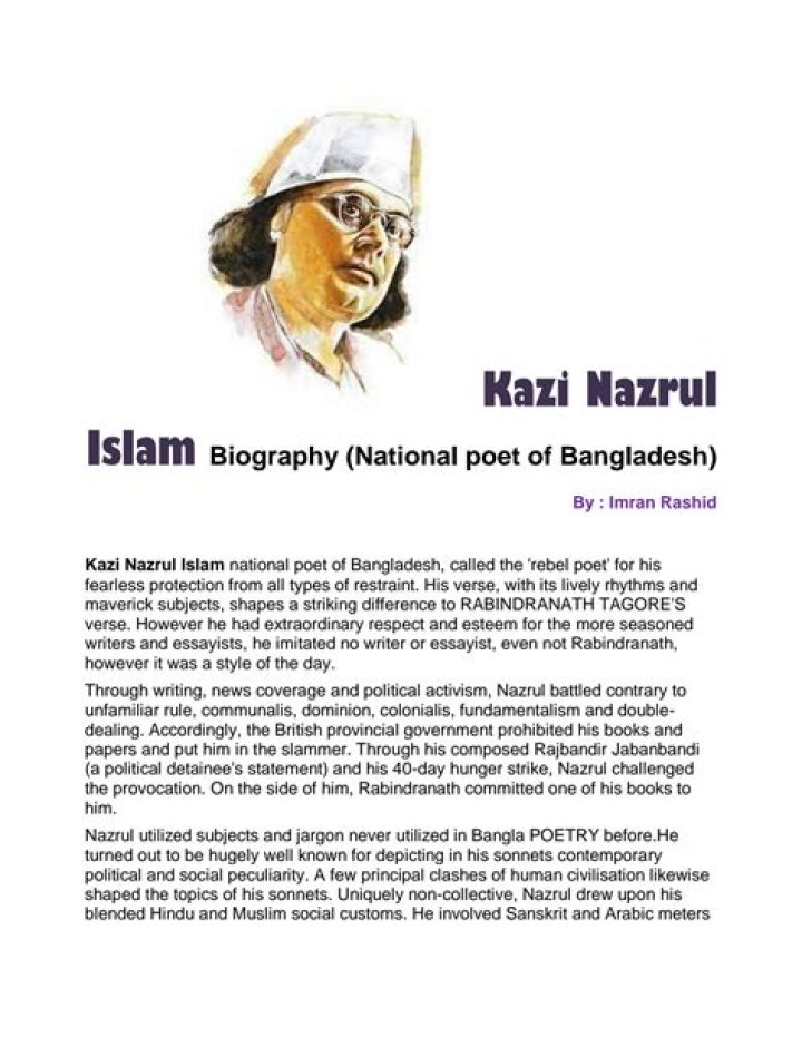 Kazi Nazrul Islam Biography - Facts, Childhood, Family Life & Achievements