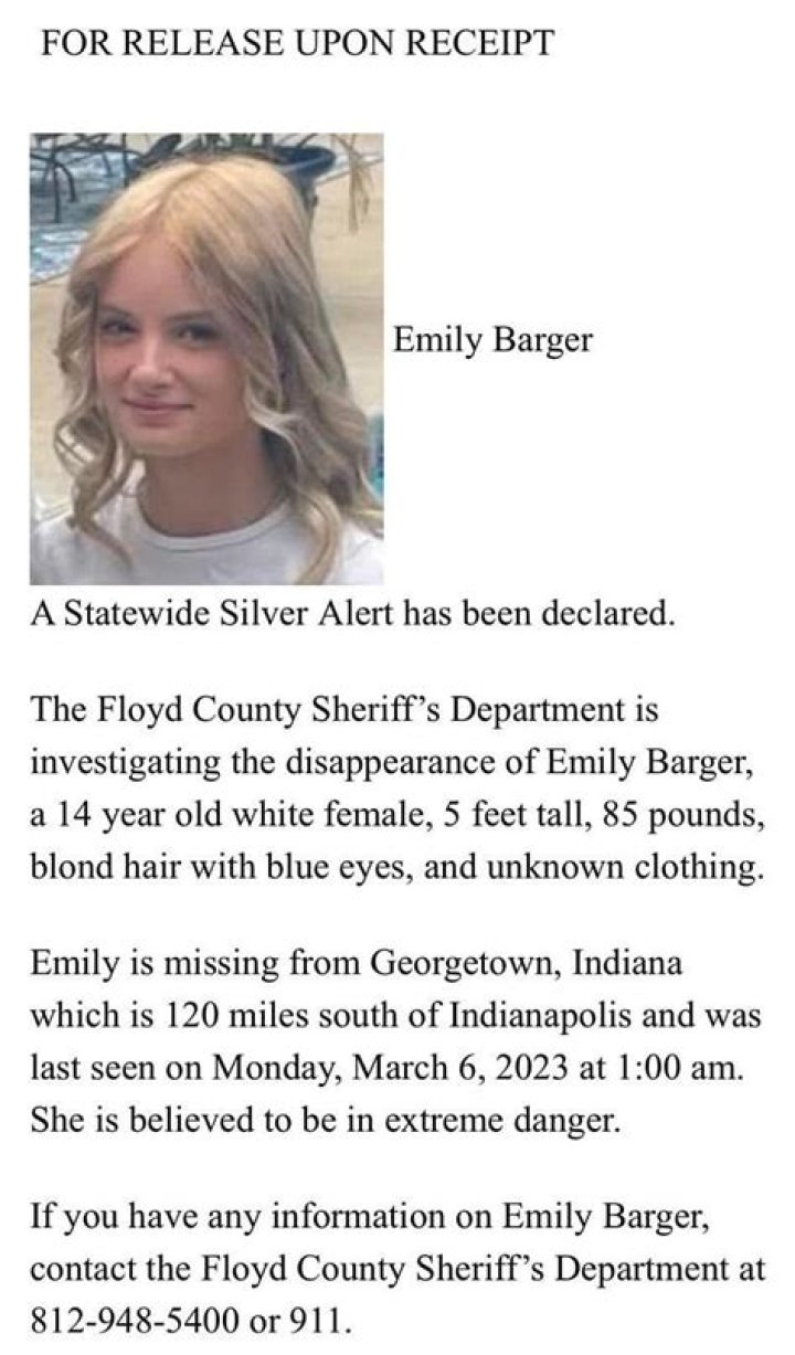 Missing Emily Barger Update; Silver Alert Issued For 14-Year-Old Emily Barger