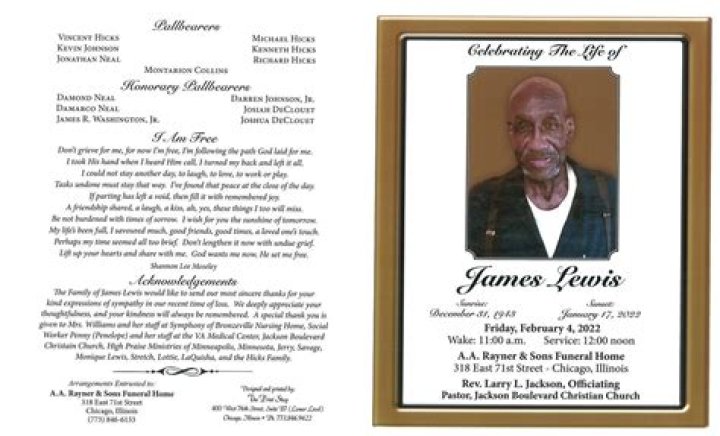 Singer James lewis Obituary