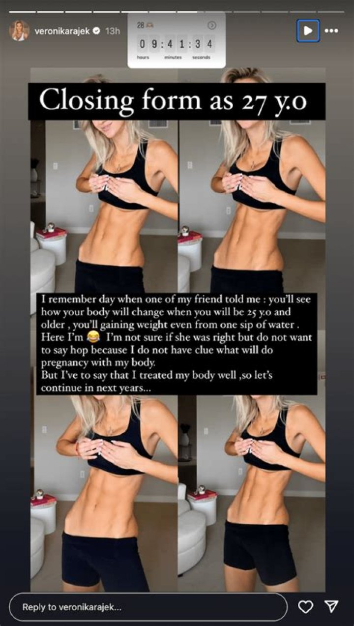 Veronika Rajek in Two-Piece Workout Gear Reflects on Her Body Turning 28 — Celebwell